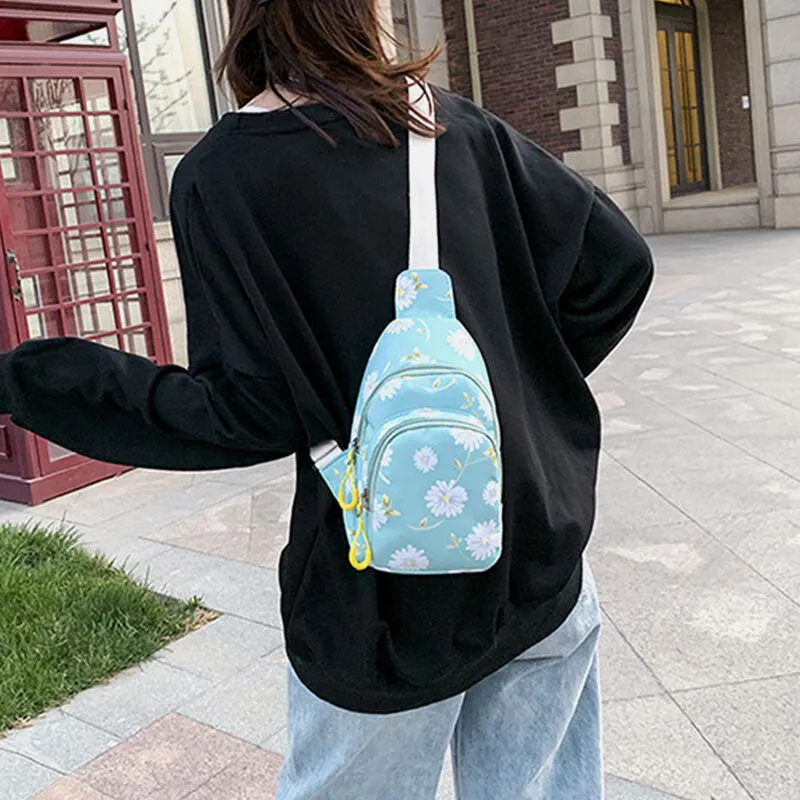 Women Daisy Printed Casual Chest Bag Crossbody
