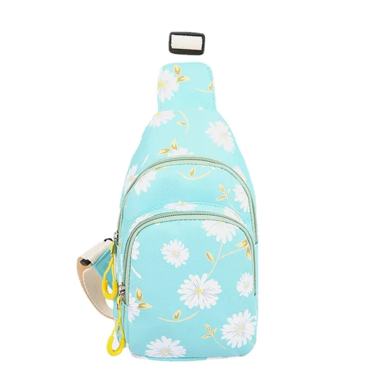 Women Daisy Printed Casual Chest Bag Crossbody
