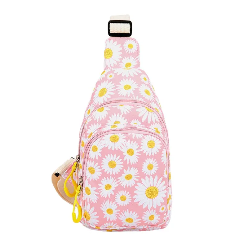 Women Daisy Printed Casual Chest Bag Crossbody