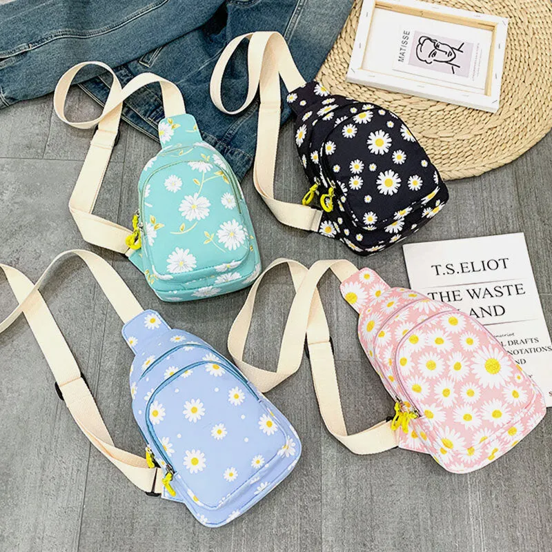 Women Daisy Printed Casual Chest Bag Crossbody