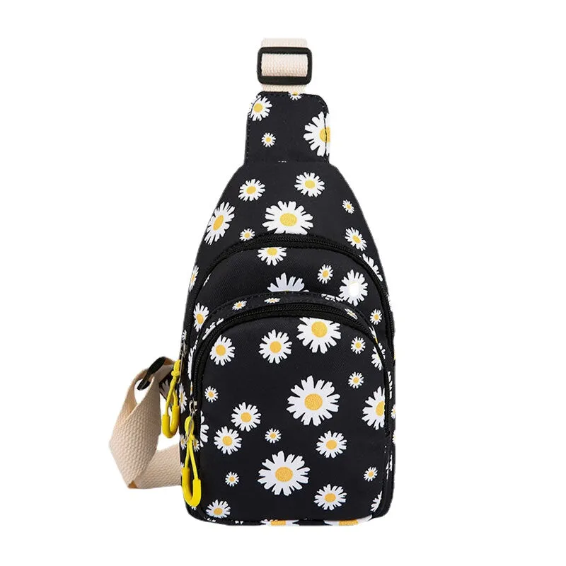 Women Daisy Printed Casual Chest Bag Crossbody