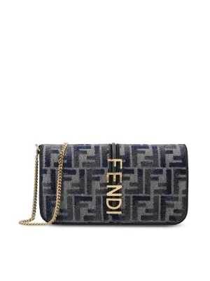 Women's Fendigraphy Wallet On Chain in Blgrigio | 8BS076ASU0